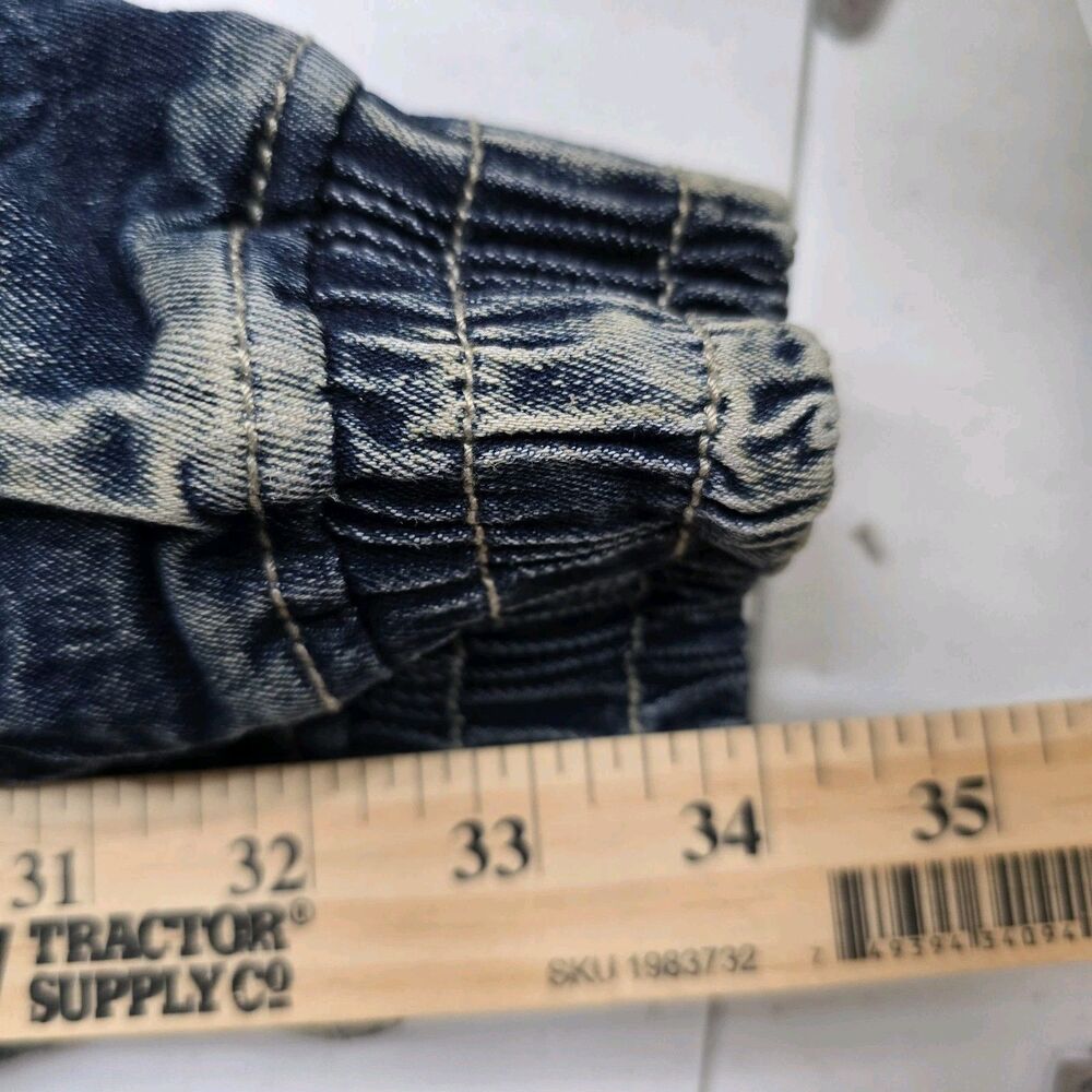 Blue Cult Denim Jeans Men 44x34 Punk Hip Hop Grunge Zipper Knee Drawstring Waist - Picture 12 of 12